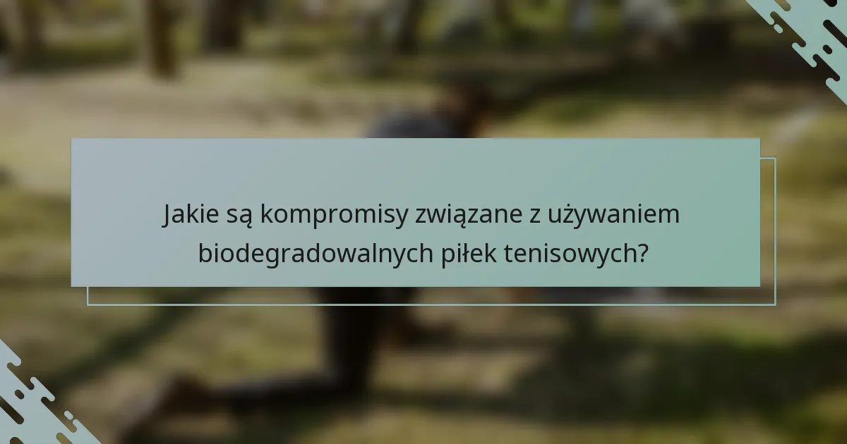 Jakie są kompromisy związane z używaniem biodegradowalnych piłek tenisowych?