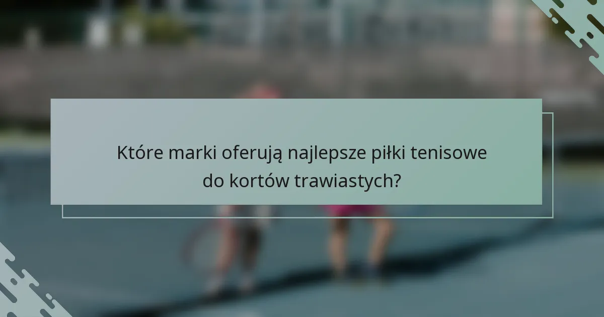 Które marki oferują najlepsze piłki tenisowe do kortów trawiastych?